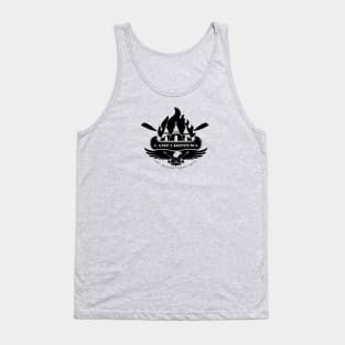 Camp Chippewa Wednesday Addams Inspired Eagle and Canoe Fan Logo in Black Tank Top